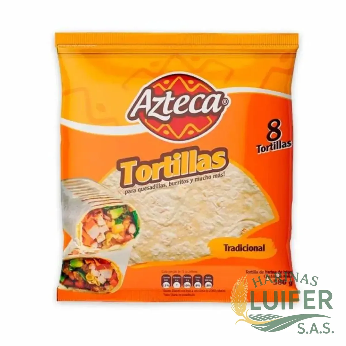Tortilla Azteca Gde X 8