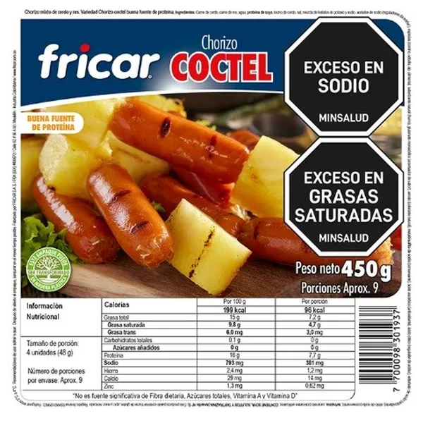 Chorizo Coctel Fricar 450g