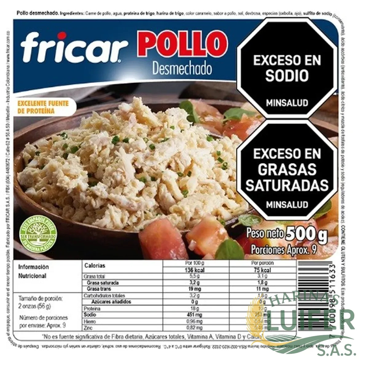 Pollo Desmechado 500gr