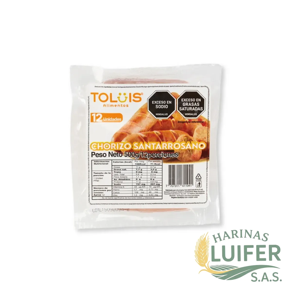 Chorizo Santarrosano Toluis X 12
