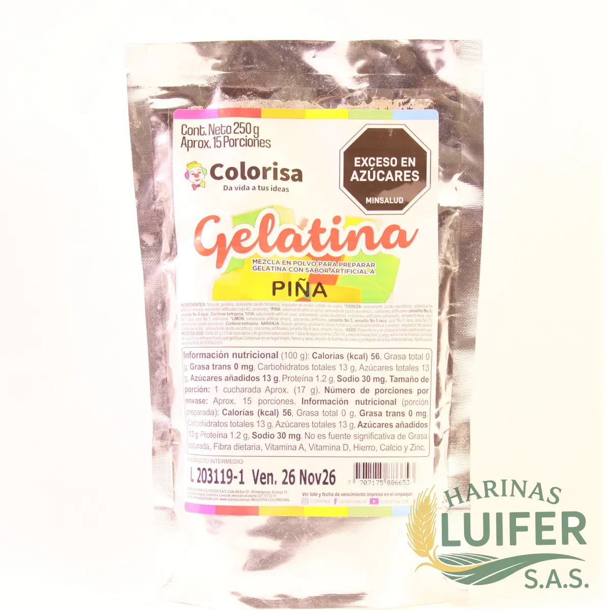 Gelantina Piña 250 Gr