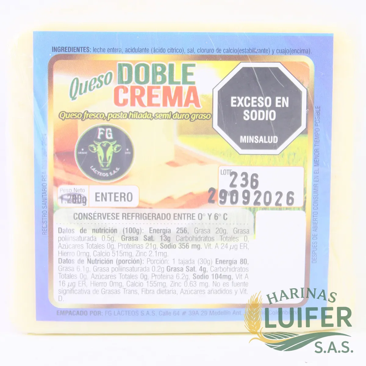 Mozarela Doble Crema Lb Entera