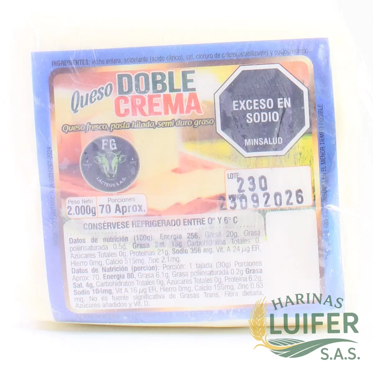 Mozarela Doble Crema Bl Tajado
